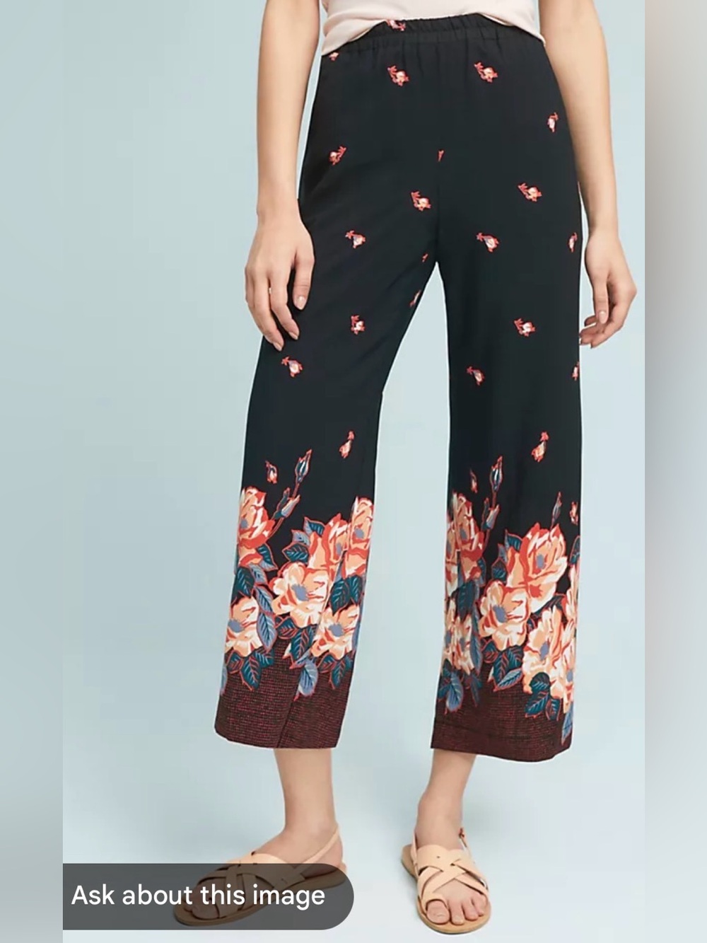 Anthropologie ett:twa Blake Printed Wide Leg Crop Pants Medium